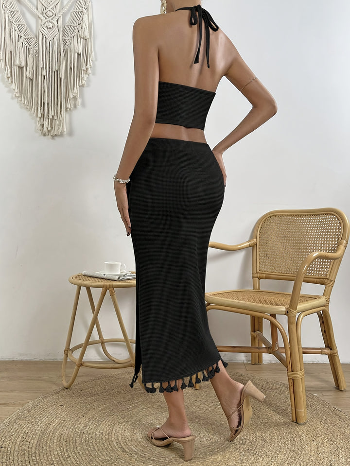 Emma | Elegante Set van Top en Rok met Kwastdetails