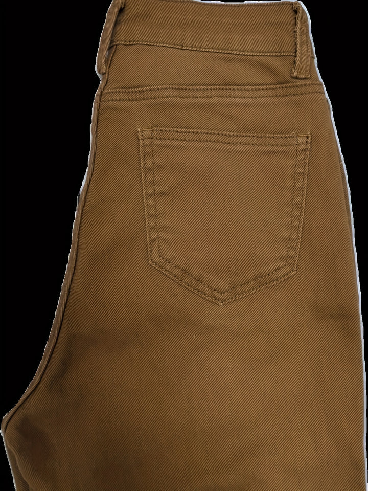 Emma | Mode Dames Cropped Jeans met Wijde Pijpen en Zijstreep