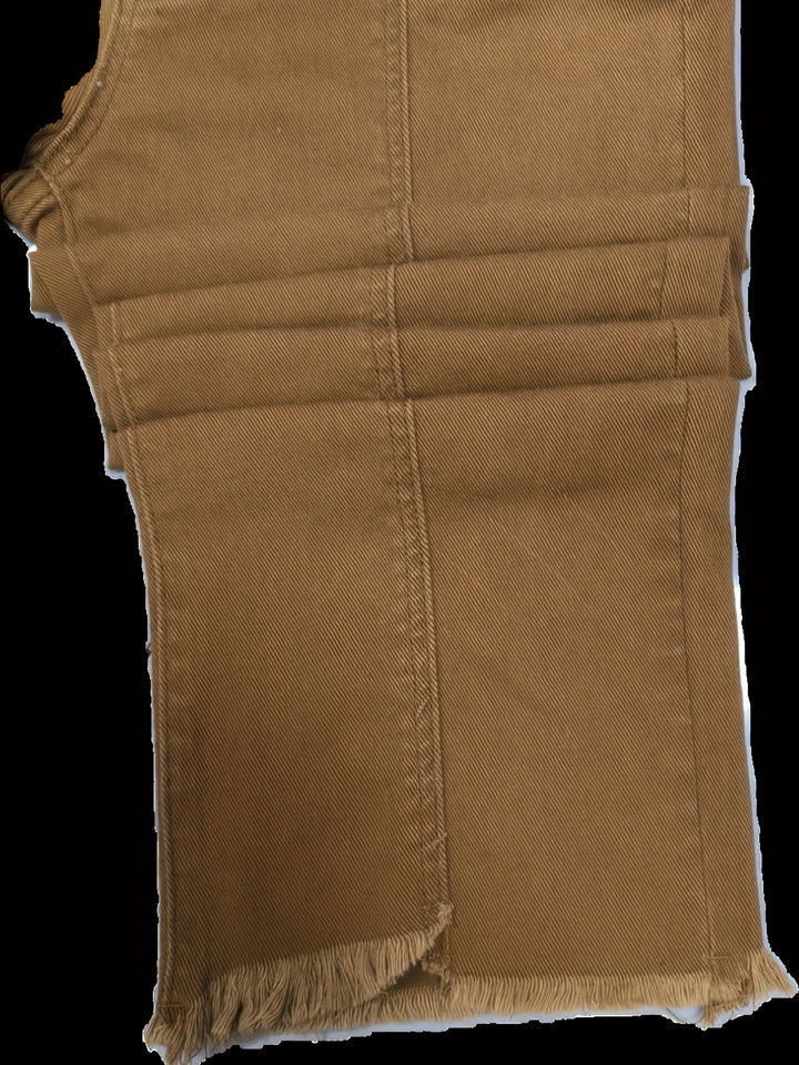 Emma | Mode Dames Cropped Jeans met Wijde Pijpen en Zijstreep
