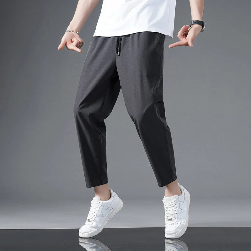 Enzo - | Zomer Ijs Zijde Crop Broek voor Heren