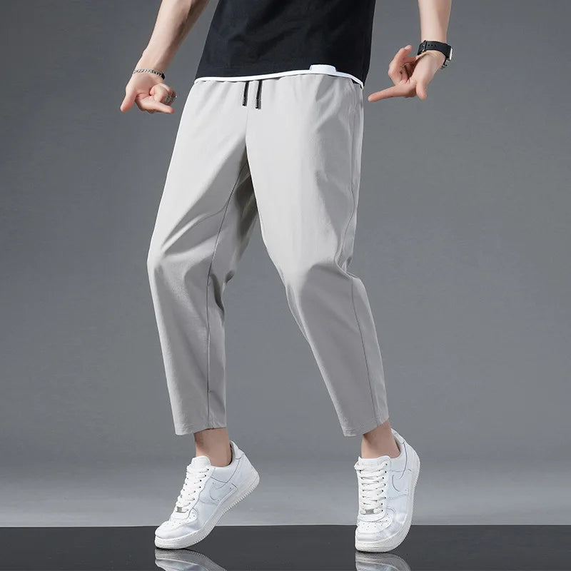 Enzo - | Zomer Ijs Zijde Crop Broek voor Heren