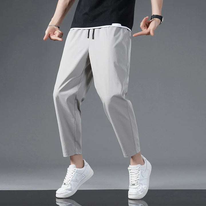 Enzo - | Zomer Ijs Zijde Crop Broek voor Heren