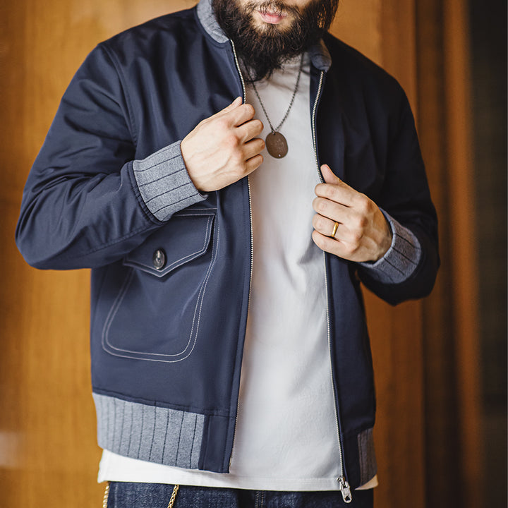 Erwin | Stijlvolle Retro Flight Jas met Contrasterende Details voor Mannen