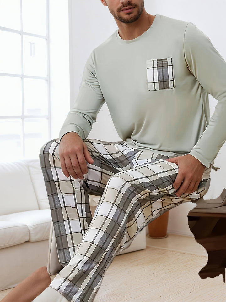Evan | Comfortabele Geometrische Pyjama Set voor Alle Seizoenen