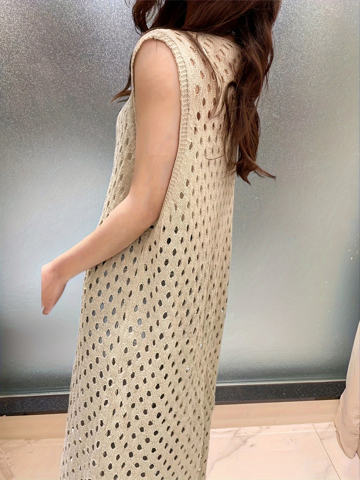 Eveline | Trendy Open Gehaakte Lange Mouwloze Cardigan
