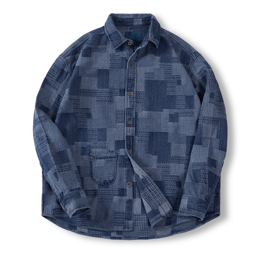 Faas | Retro Patchwork Overhemd met Uniek Design voor Mannen