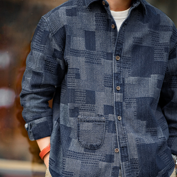 Faas | Retro Patchwork Overhemd met Uniek Design voor Mannen