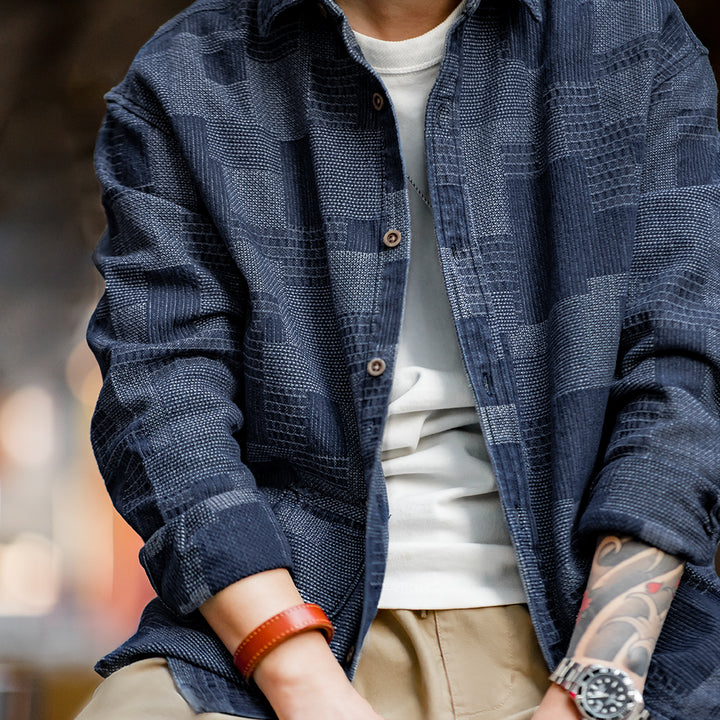 Faas | Retro Patchwork Overhemd met Uniek Design voor Mannen