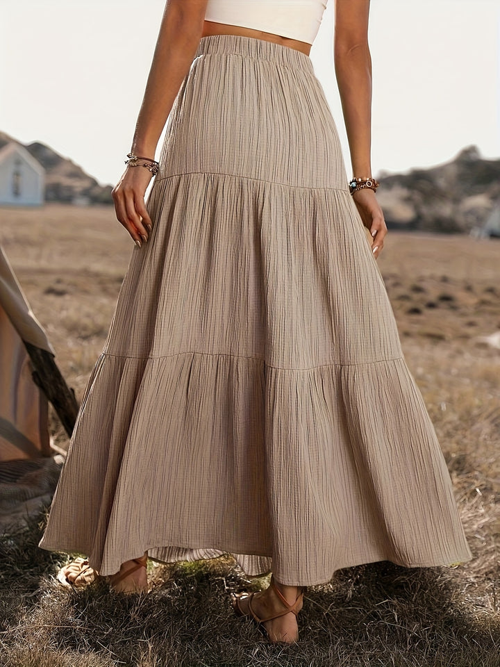 Faye | Elegante Maxi Rok met Knoopdetail voor Zomer & Herfst