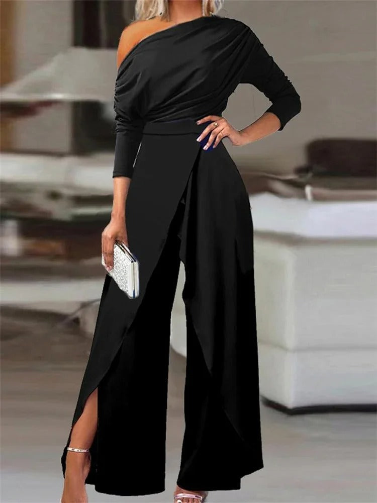 Felicia | Elegante Off-Shoulder Jumpsuit met Stijlvolle Split