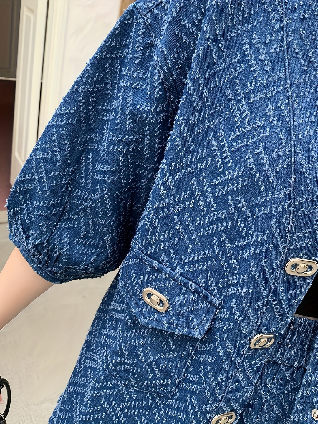 Felicity | Stijlvol Tweed Denim Set met Korte Mouwen