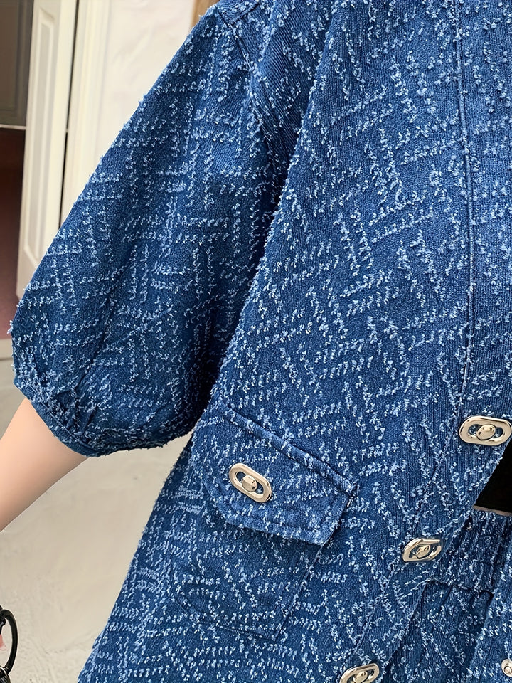 Felicity | Stijlvol Tweed Denim Set met Korte Mouwen