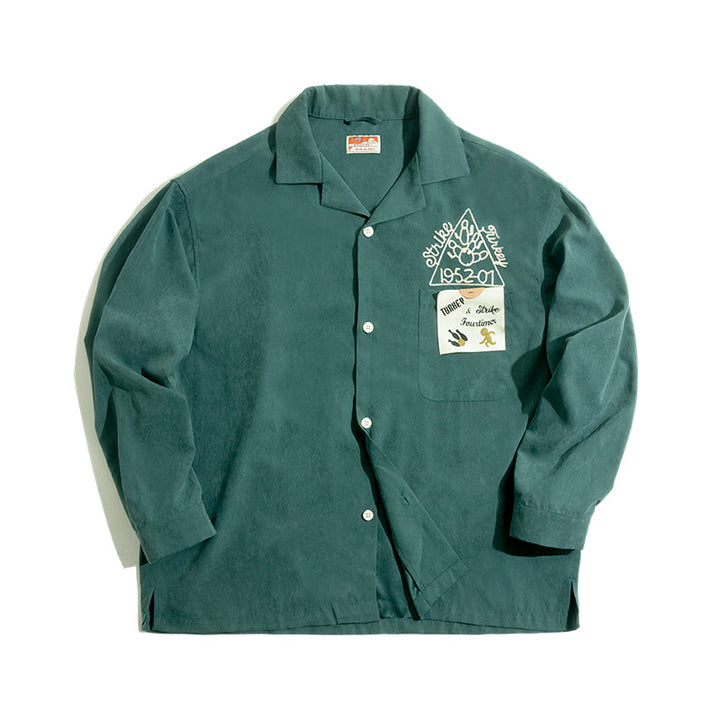 Floris | Retro Geborduurd Shirt met Reverskraag voor Mannen