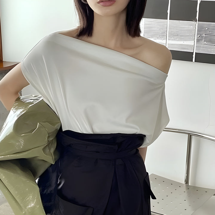 Francesca | Elegante Off-Shoulder Top met Losse Pasvorm