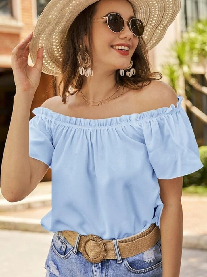 Freyja | Off-Shoulder Blouse met Elegante Pasvorm
