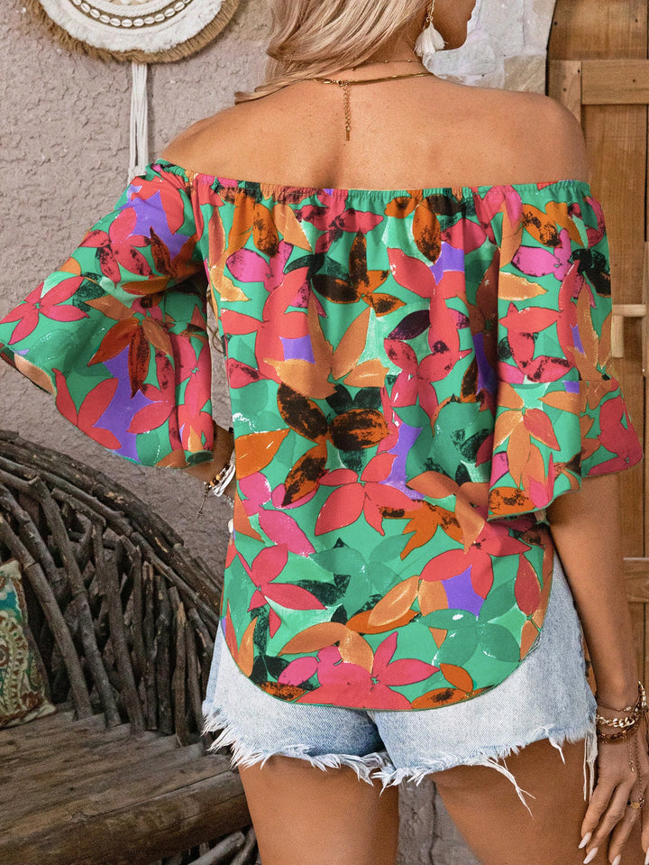 Gemma | Off-Shoulder Blouse met Speelse Print
