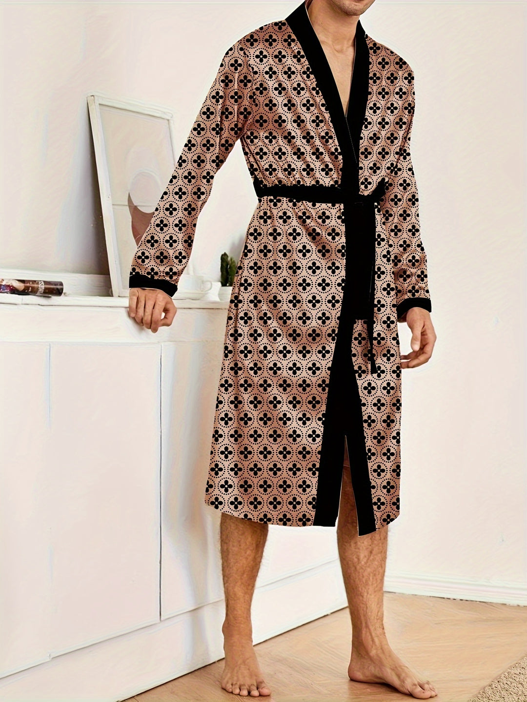 Gilbert | Luxe Geometrisch Pyjama Set met Kimono