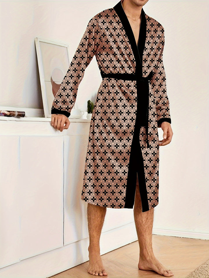 Gilbert | Luxe Geometrisch Pyjama Set met Kimono