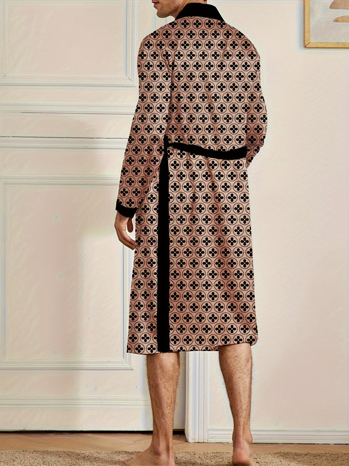 Gilbert | Luxe Geometrisch Pyjama Set met Kimono