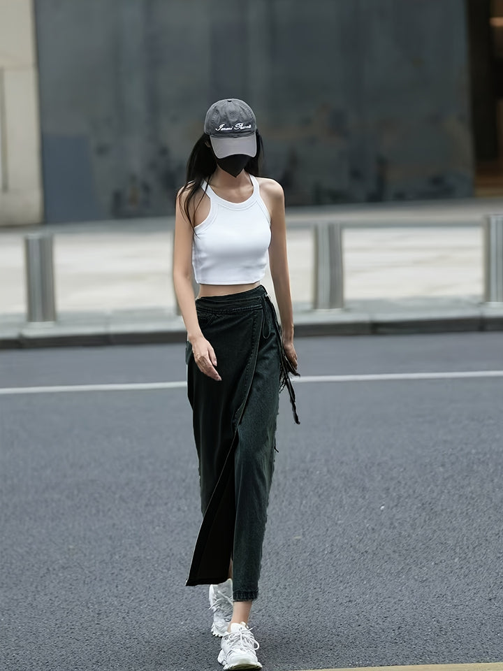 Giselle | Hoge Taille Denim Wrap Rok