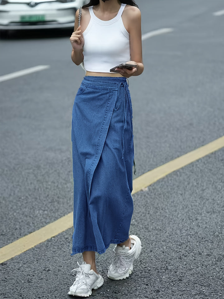Giselle | Hoge Taille Denim Wrap Rok