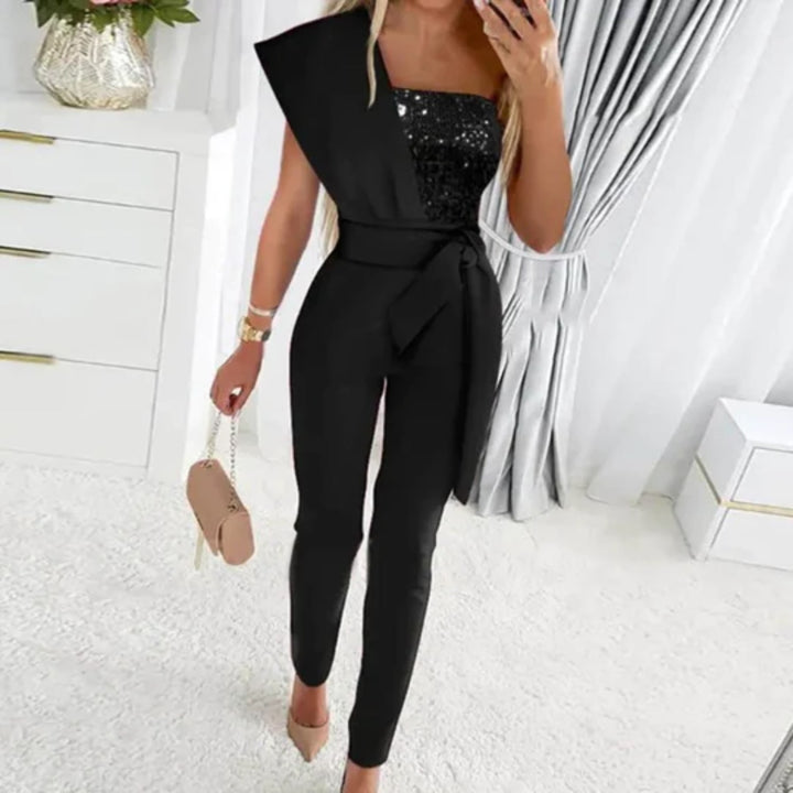 Giuliana | Elegante Jumpsuit met Glinsterend Strikdetail