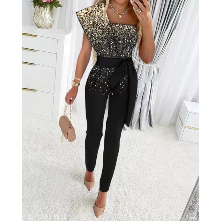 Giuliana | Elegante Jumpsuit met Glinsterend Strikdetail