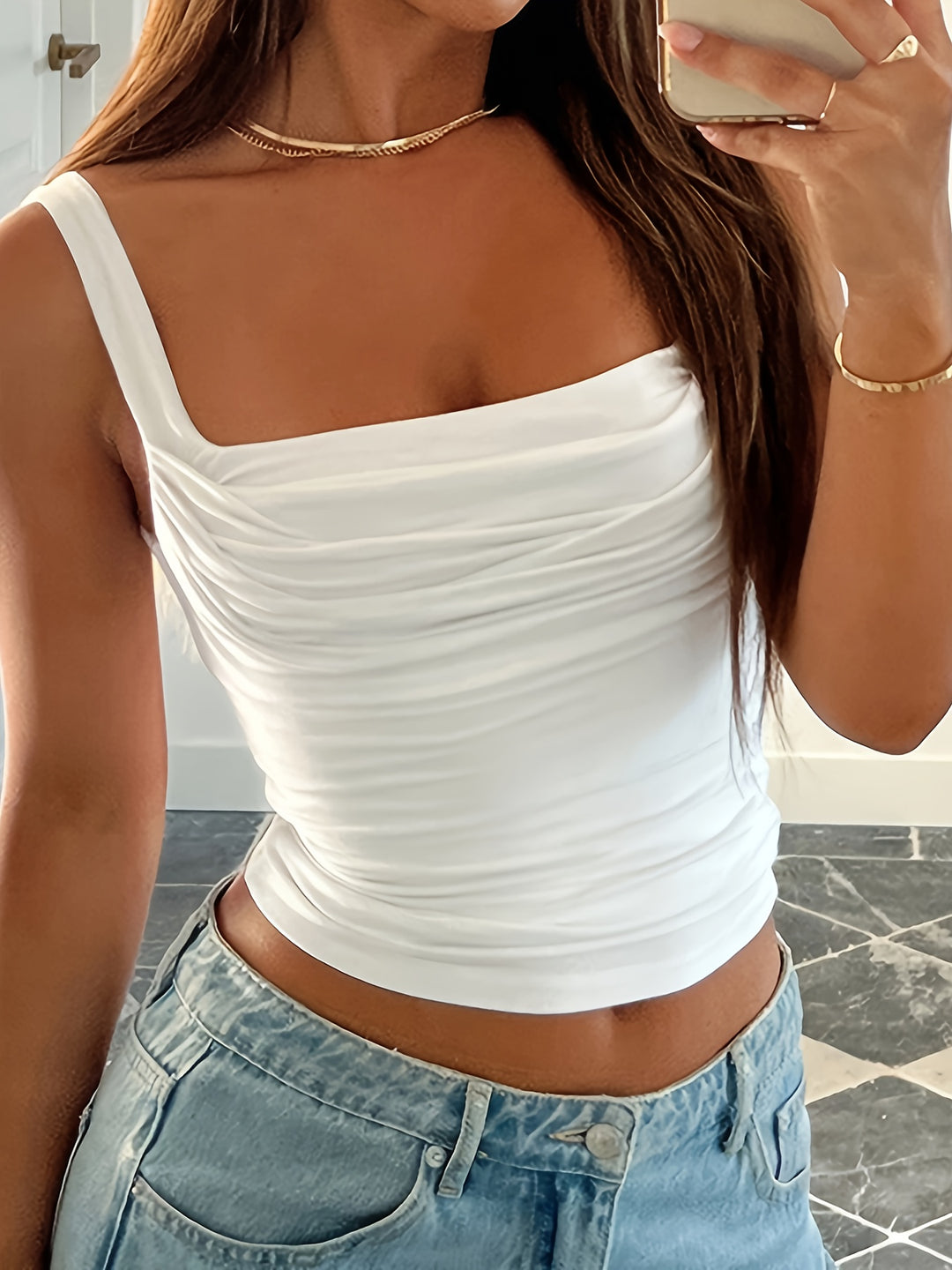 Hannah | Zomerse Croptop met Vierkante Hals voor Dames
