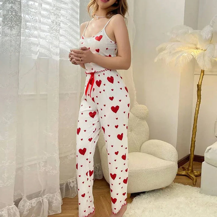 Harmoni | Comfortabele Pyjama Set met Hartjesprint