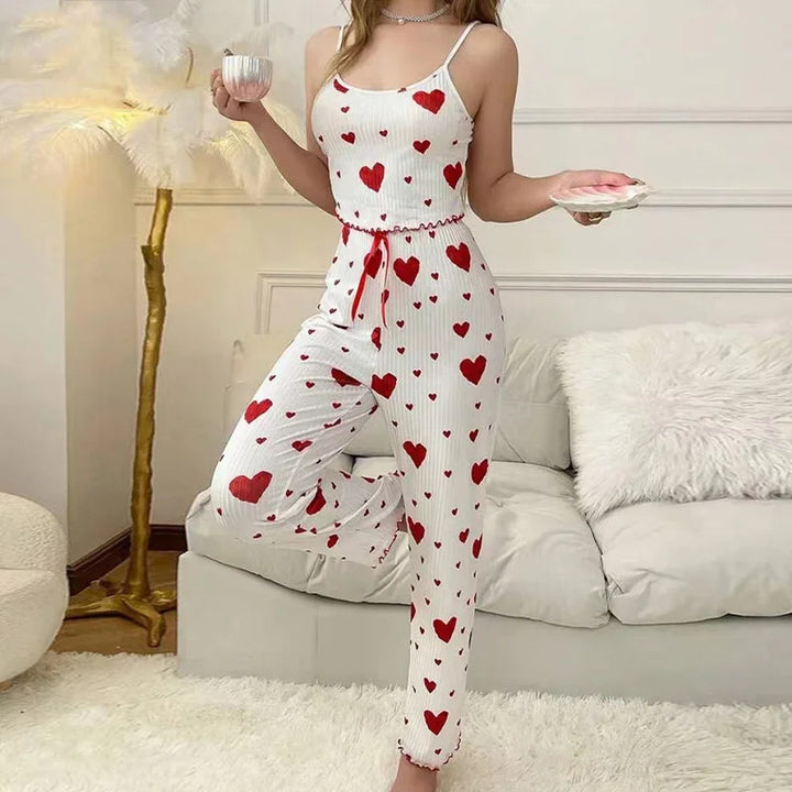 Harmoni | Comfortabele Pyjama Set met Hartjesprint