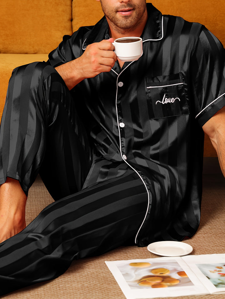 Harold | Stijlvolle Heren Pyjama Set met Borduring