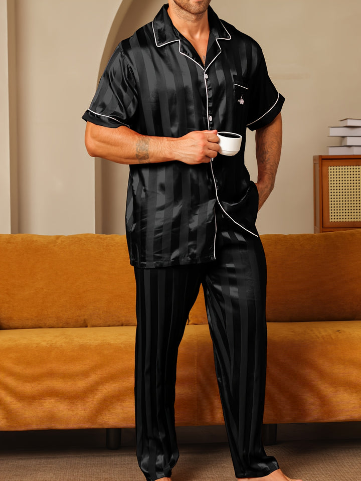 Harold | Stijlvolle Heren Pyjama Set met Borduring