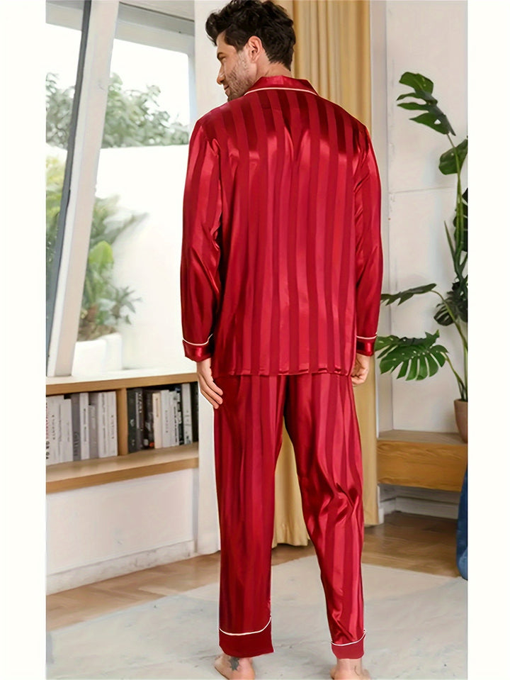 Howard | Gestreepte Rode Pyjama Set voor Heren