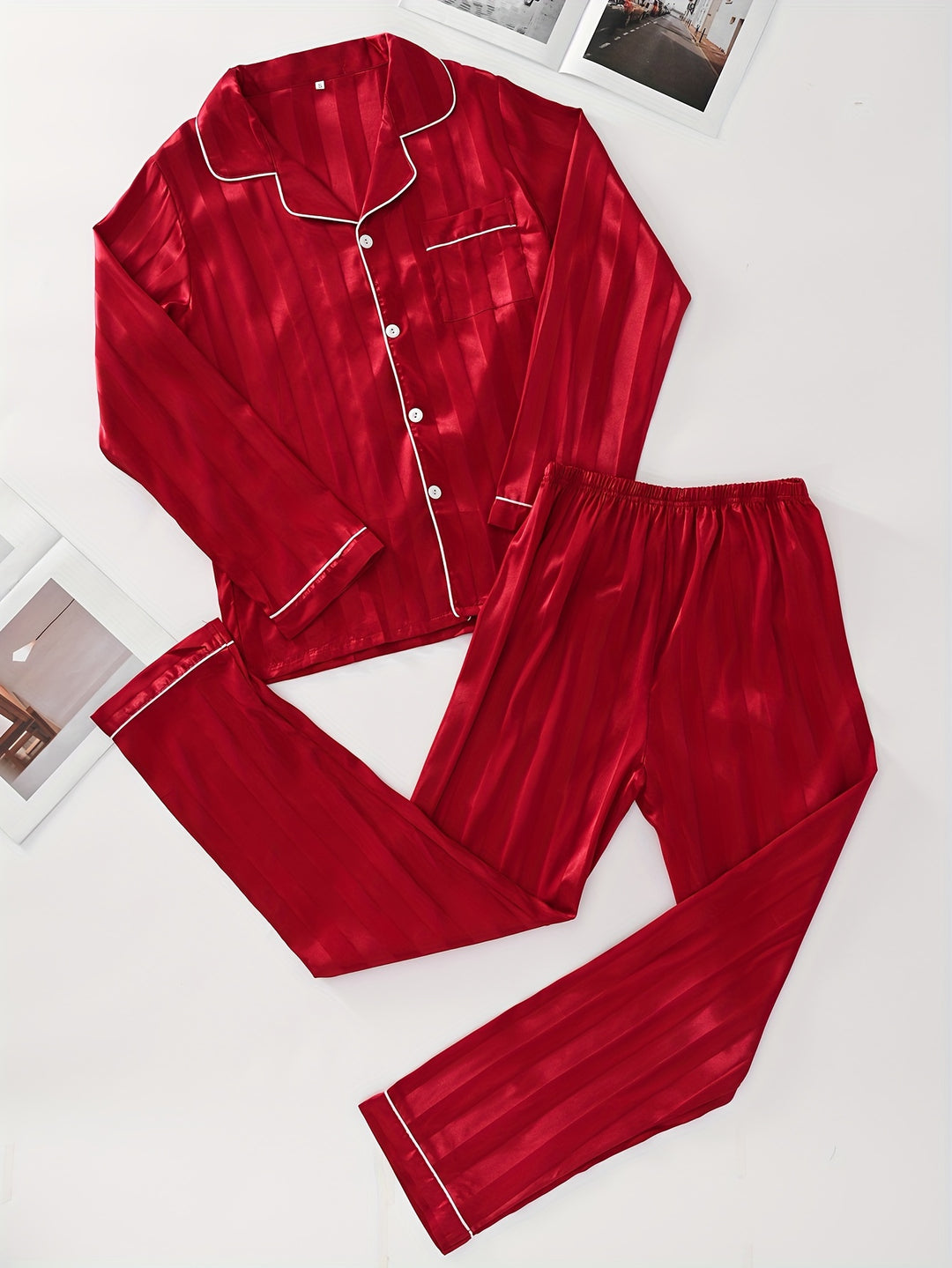 Howard | Gestreepte Rode Pyjama Set voor Heren