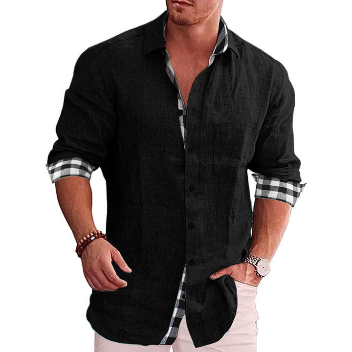 Heren Overhemd – Slim Fit – Lange Mouw – Natuurlijke Stoffen – Geruit Detail