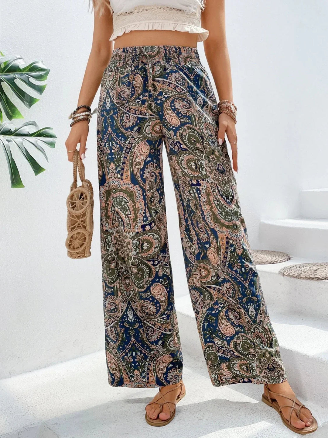 Iris | Bohemian Wijde Printbroek voor Vrouwen