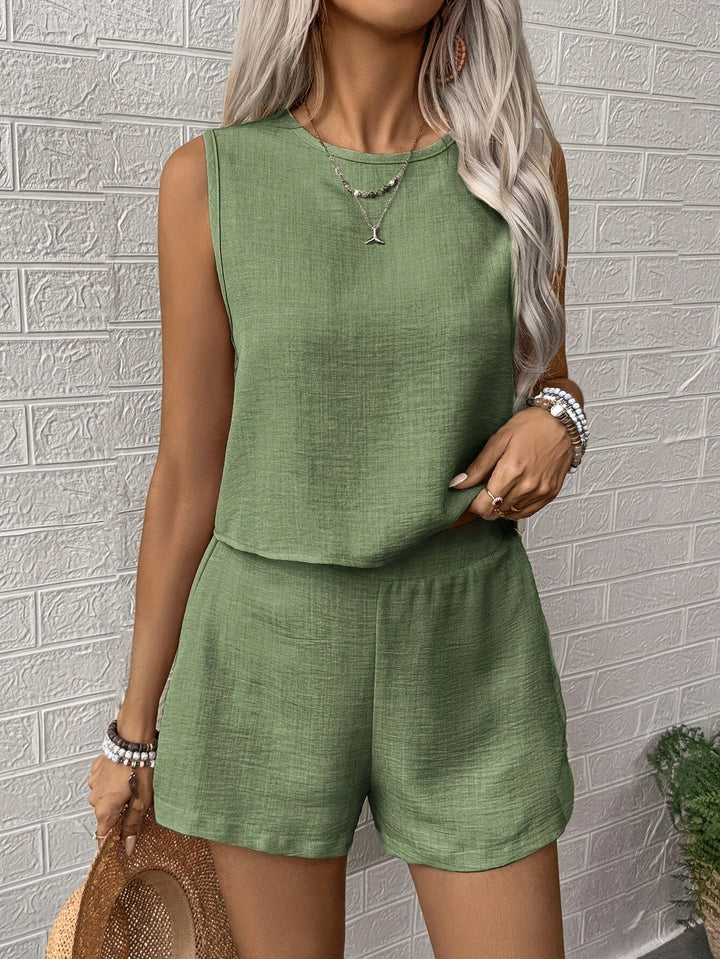 Isabelle | Elegante Zomer Set met Mouwloze Top en Shorts voor Dames