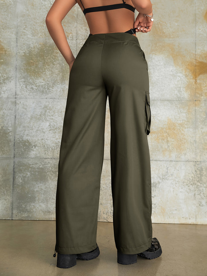Ivie | Trendy High-Waist Cargo Broek met Zakdetails