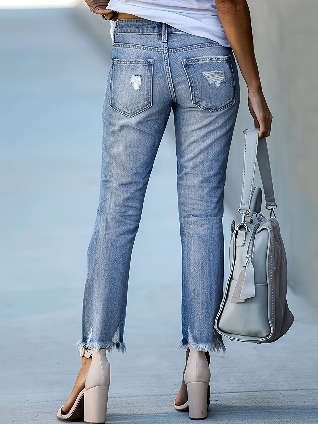 Izza | Trendy Ripped Jeans met Hoge Taille en Rechte Pijpen