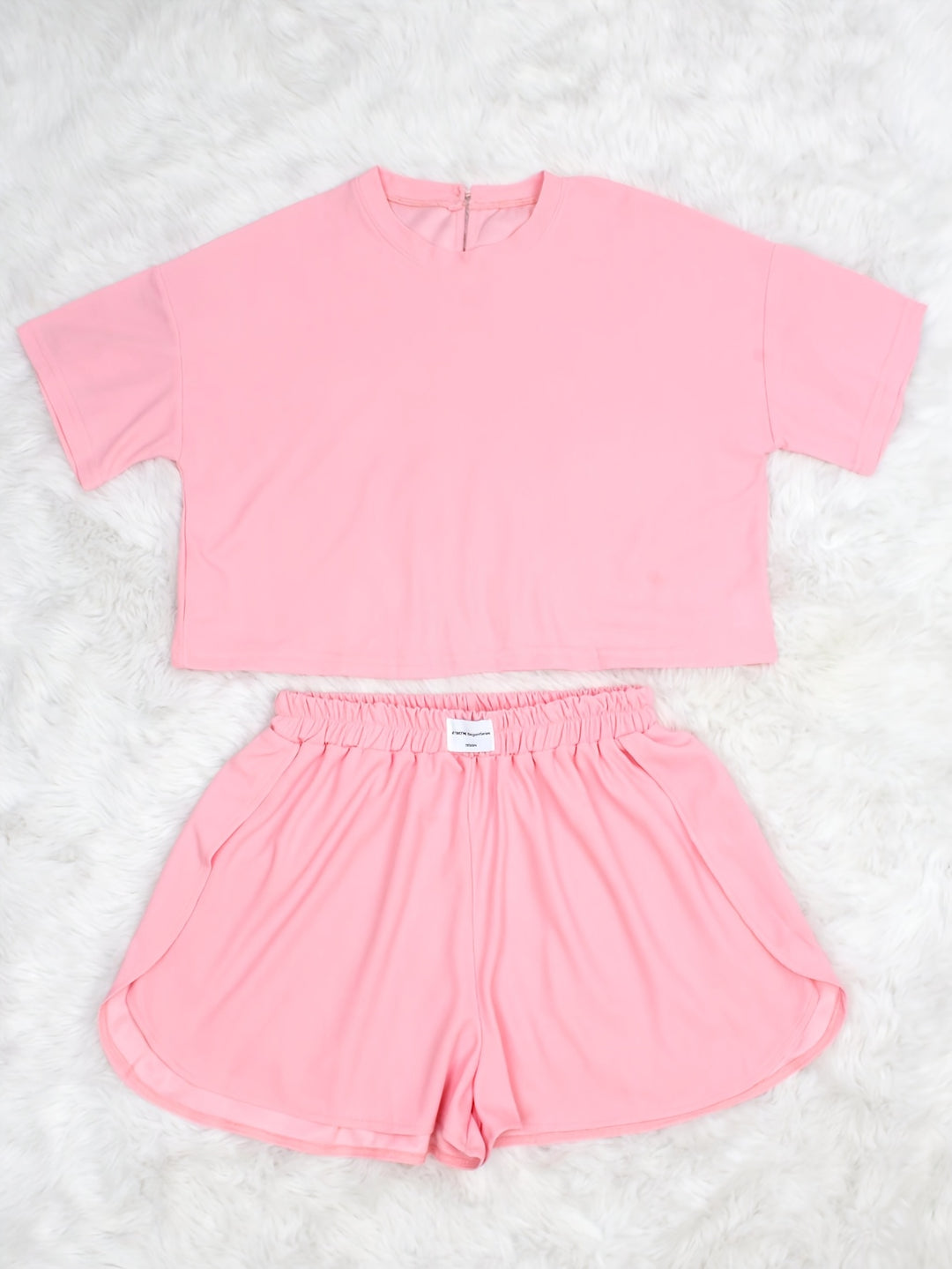 Jane | Comfortabele roze dames loungewear set met elastische tailleband