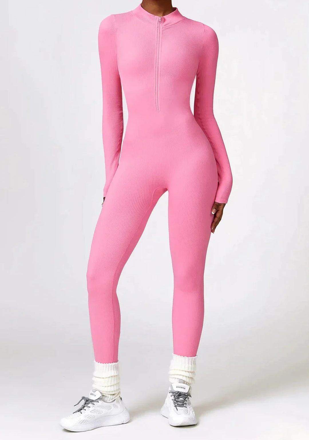 Jasmine | Sportieve Geribbelde Jumpsuit met Lange Mouwen