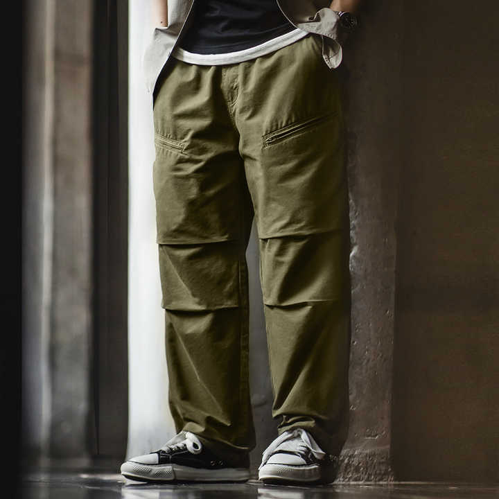 Joris | Retro Cargo Broek met Dubbele Plooi & Trekkoord