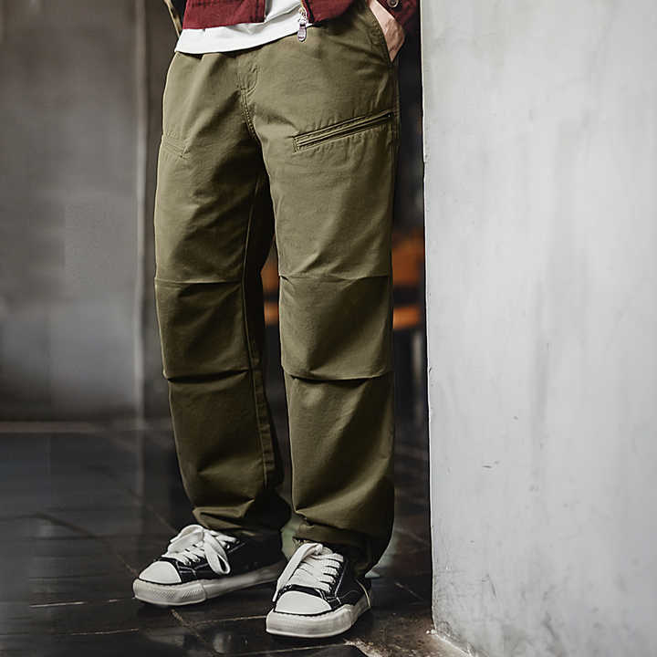 Joris | Retro Cargo Broek met Dubbele Plooi & Trekkoord