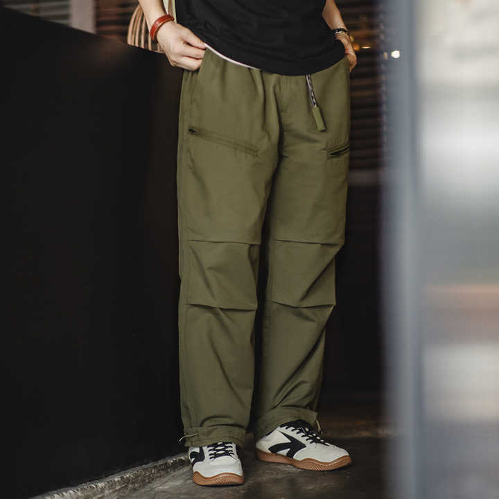 Joris | Retro Cargo Broek met Dubbele Plooi & Trekkoord