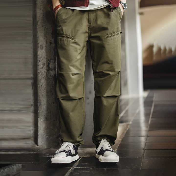Joris | Retro Cargo Broek met Dubbele Plooi & Trekkoord