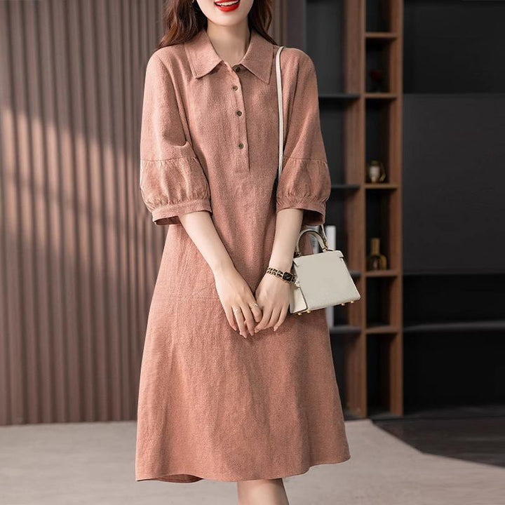 Kaat | Elegante Midi Jurk met Knoopsluiting