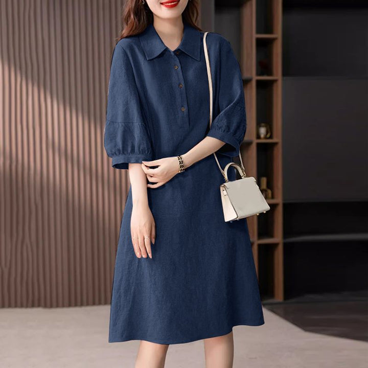 Kaat | Elegante Midi Jurk met Knoopsluiting