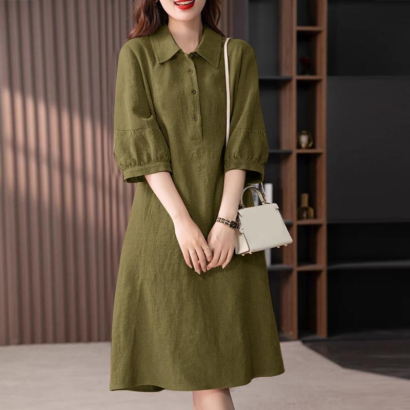 Kaat | Elegante Midi Jurk met Knoopsluiting