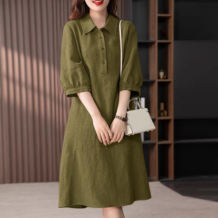 Kaat | Elegante Midi Jurk met Knoopsluiting