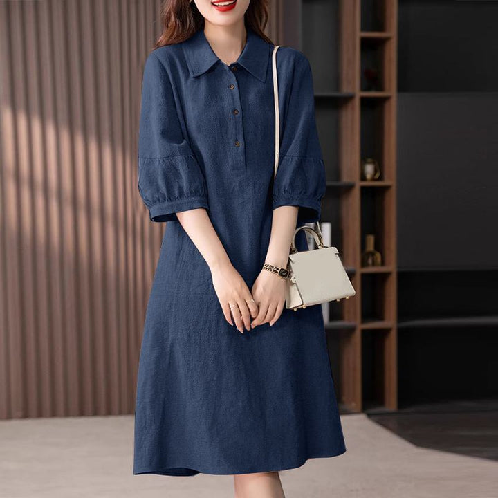 Kaat | Elegante Midi Jurk met Knoopsluiting